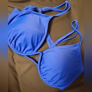 Underwire Blue Bikini Top With Spaghetti Strap XL